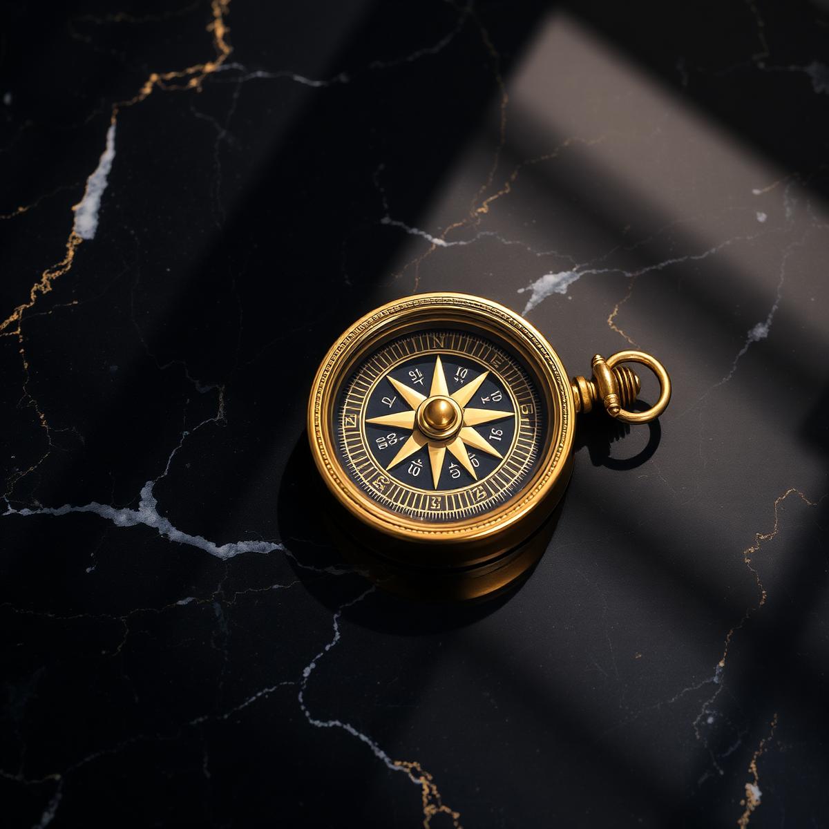 Maritime compass on marble